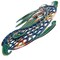 Multi Color Upcycled Steel Painted Fish and Shell Metal Wall Art Indoor Outdoor Decor